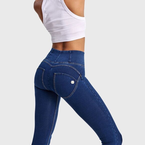 FREDDY $199 WR.UP Denim High Waisted Full Length Blue Dark Wash size 10 Stretch - Picture 6 of 16